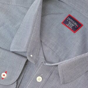 UNTUCKit Pio Cesare Shirt Men XXXL Navy Blue Wrinkle Free Cotton Long Sleeve EUC